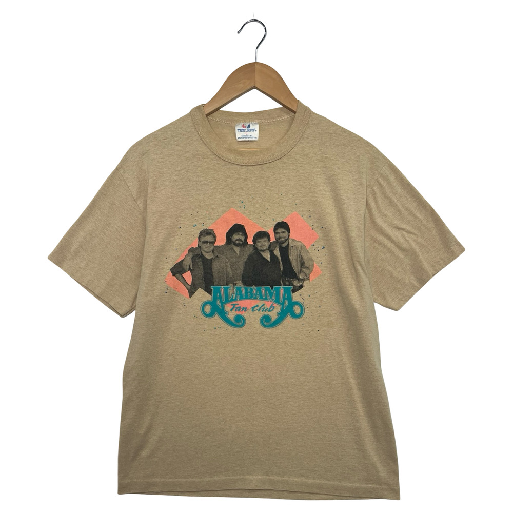 Vintage Alabama Fan Club Shirt Mens Large Tan Graphic Tee Jays Retro 80s Country